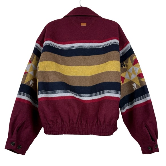 Pendleton x Tommy Hilfiger Rare Wool Blend Valley Stripe Tribal Bomber Jacket - Picture 5 of 11